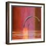 Abstract Right Bow on Red-Joost Hogervorst-Framed Art Print