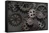 Abstract Rusty Gears Old Machine Parts-Andrey_Kuzmin-Framed Stretched Canvas