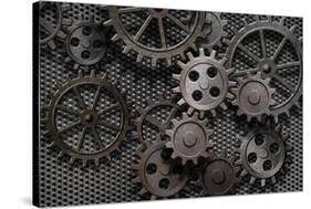 Abstract Rusty Gears Old Machine Parts-Andrey_Kuzmin-Stretched Canvas