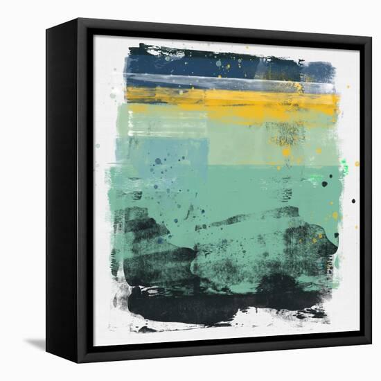 Abstract Sage Green and Yellow Study-Emma Moore-Framed Stretched Canvas