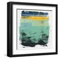 Abstract Sage Green and Yellow Study-Emma Moore-Framed Art Print