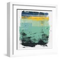 Abstract Sage Green and Yellow Study-Emma Moore-Framed Art Print