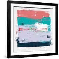 Abstract Salmon and Jungle Green-Emma Moore-Framed Art Print