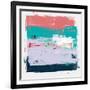 Abstract Salmon and Jungle Green-Emma Moore-Framed Art Print