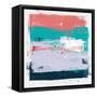 Abstract Salmon and Jungle Green-Emma Moore-Framed Stretched Canvas