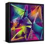 Abstract Seamless Geometric Pattern with Urban Elements, Scuffed, Drops, Sprays, Triangles, Neon Sp-Little Princess-Framed Stretched Canvas