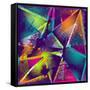 Abstract Seamless Geometric Pattern with Urban Elements, Scuffed, Drops, Sprays, Triangles, Neon Sp-Little Princess-Framed Stretched Canvas