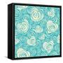 Abstract Seamless Pattern with Hearts and Roses-Baksiabat-Framed Stretched Canvas
