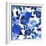 Abstract Seamless Watercolor Hand Painted Background. Isolated Blue Flowers and Leafs. Vector Illus-ZUBKOVA IULIIA-Framed Art Print