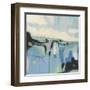 Abstract Shades of Blue I-Tim OToole-Framed Art Print