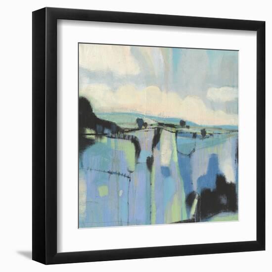 Abstract Shades of Blue I-Tim OToole-Framed Art Print