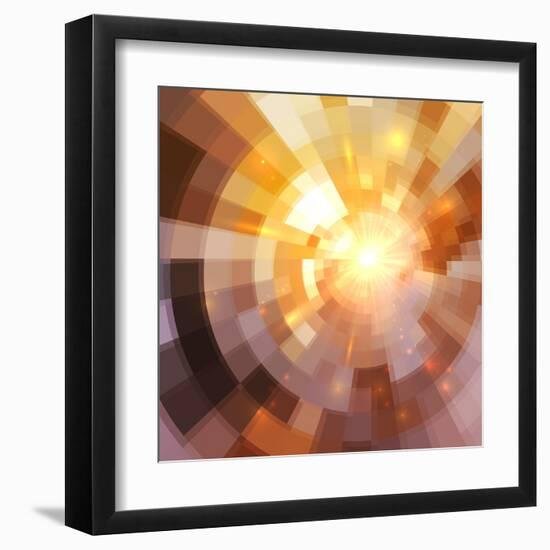 Abstract Shining Mosaic Background-art_of_sun-Framed Art Print