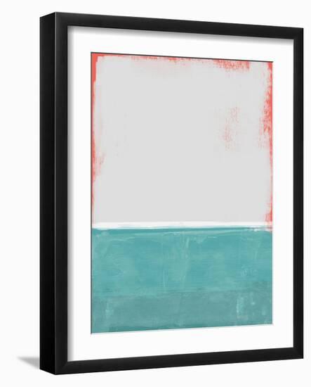 Abstract Sky Blue and Gray Study-Emma Moore-Framed Art Print