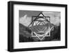 Abstract Sky Geometric Landscape - Mountains and Cumulus Clouds-meow_meow-Framed Photographic Print