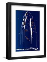 Abstract Skyscraper at Night-Found Image Holdings Inc-Framed Photographic Print