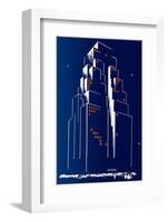 Abstract Skyscraper at Night-Found Image Holdings Inc-Framed Photographic Print