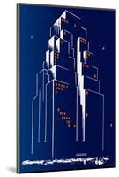 Abstract Skyscraper at Night-Found Image Holdings Inc-Mounted Photographic Print