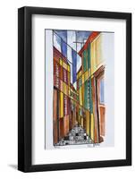 Abstract streets of Bastia, Corsica, France-Richard Lawrence-Framed Photographic Print