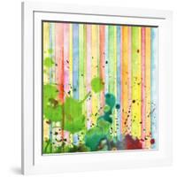 Abstract Strip And Blot Watercolor Painted Background-Rudchenko Liliia-Framed Art Print