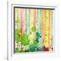 Abstract Strip And Blot Watercolor Painted Background-Rudchenko Liliia-Framed Art Print