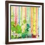 Abstract Strip And Blot Watercolor Painted Background-Rudchenko Liliia-Framed Art Print