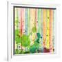 Abstract Strip And Blot Watercolor Painted Background-Rudchenko Liliia-Framed Art Print