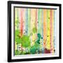 Abstract Strip And Blot Watercolor Painted Background-Rudchenko Liliia-Framed Art Print