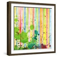 Abstract Strip And Blot Watercolor Painted Background-Rudchenko Liliia-Framed Premium Giclee Print