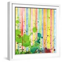 Abstract Strip And Blot Watercolor Painted Background-Rudchenko Liliia-Framed Premium Giclee Print