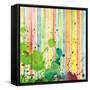 Abstract Strip And Blot Watercolor Painted Background-Rudchenko Liliia-Framed Stretched Canvas