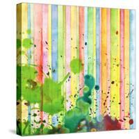 Abstract Strip And Blot Watercolor Painted Background-Rudchenko Liliia-Stretched Canvas