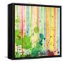 Abstract Strip And Blot Watercolor Painted Background-Rudchenko Liliia-Framed Stretched Canvas