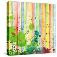 Abstract Strip And Blot Watercolor Painted Background-Rudchenko Liliia-Stretched Canvas