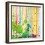 Abstract Strip And Blot Watercolor Painted Background-Rudchenko Liliia-Framed Art Print