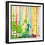 Abstract Strip And Blot Watercolor Painted Background-Rudchenko Liliia-Framed Art Print
