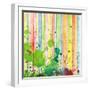 Abstract Strip And Blot Watercolor Painted Background-Rudchenko Liliia-Framed Art Print