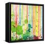 Abstract Strip And Blot Watercolor Painted Background-Rudchenko Liliia-Framed Stretched Canvas