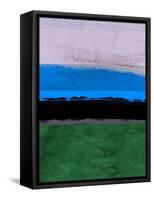 Abstract Stripe Theme Blue-NaxArt-Framed Stretched Canvas