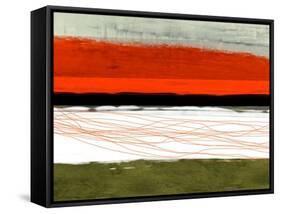 Abstract Stripe Theme Orange and Black-NaxArt-Framed Stretched Canvas