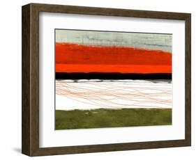 Abstract Stripe Theme Orange and Black-NaxArt-Framed Art Print
