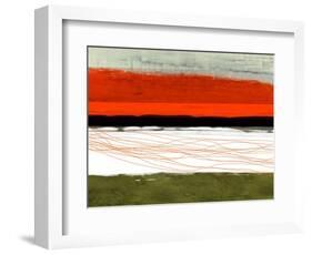 Abstract Stripe Theme Orange and Black-NaxArt-Framed Art Print