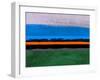 Abstract Stripe Theme Orange and Blue-NaxArt-Framed Art Print