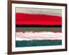 Abstract Stripe Theme Red Grey and White-NaxArt-Framed Art Print