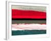 Abstract Stripe Theme Red Grey and White-NaxArt-Framed Art Print