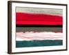 Abstract Stripe Theme Red Grey and White-NaxArt-Framed Art Print