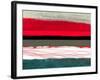 Abstract Stripe Theme Red Grey and White-NaxArt-Framed Art Print