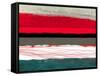 Abstract Stripe Theme Red Grey and White-NaxArt-Framed Stretched Canvas