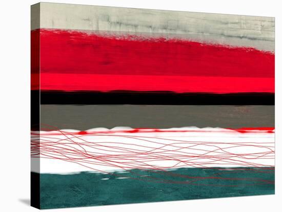 Abstract Stripe Theme Red Grey and White-NaxArt-Stretched Canvas