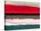 Abstract Stripe Theme Red Grey and White-NaxArt-Stretched Canvas