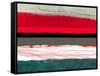 Abstract Stripe Theme Red Grey and White-NaxArt-Framed Stretched Canvas